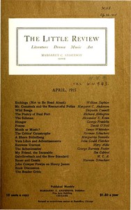 Cover of The Little Review, April 1915 (Vol. 2, No. 2)