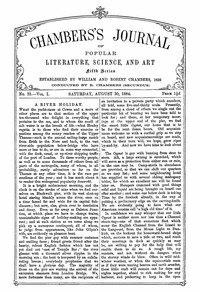 Cover of Chambers's Journal of Popular Literature, Science, and Art, Fifth Series, No. 35, Vol. I, August 30, 1884