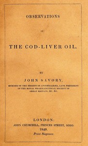Cover of Observations on the Oleum Jecoris Aselli, or Cod-liver Oil