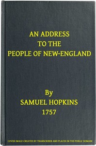 Cover of An Address to the People of New-England