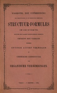 Cover of Voorstel tot uitbreiding der tegenwoordig in de scheikunde gebruikte structuur-formules in de ruimte