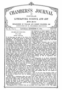 Cover of Chambers's Journal of Popular Literature, Science, and Art, Fifth Series, No. 39, Vol. I, September 27, 1884