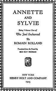 Cover of Annette and Sylvie: Being Volume One of The Soul Enchanted