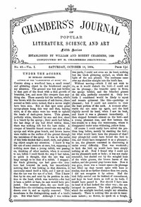 Cover of Chambers's Journal of Popular Literature, Science, and Art, Fifth Series, No. 42, Vol. I, October 18, 1884