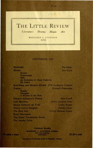 Cover of The Little Review, September 1915 (Vol. 2, No. 6)