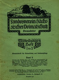 Cover of Landesverein Sächsischer Heimatschutz — Mitteilungen Band X, Heft 1-3