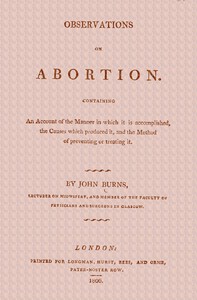 Cover of Observations on Abortion