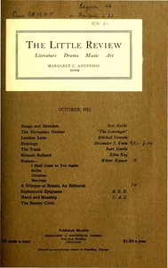 Cover of The Little Review, October 1915 (Vol. 2, No. 7)