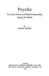 Cover of Psyche: The Cult of Souls and Belief in Immortality among the Greeks