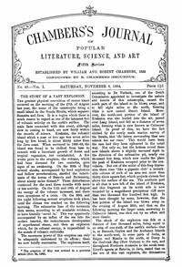 Cover of Chambers's Journal of Popular Literature, Science, and Art, Fifth Series, No. 45, Vol. I, November 8, 1884