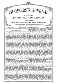 Cover of Chambers's Journal of Popular Literature, Science, and Art, Fifth Series, No. 49, Vol. I, December 6, 1884