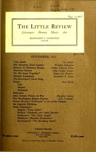Cover of The Little Review, November 1915 (Vol. 2, No. 8)