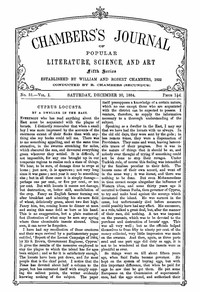 Cover of Chambers's Journal of Popular Literature, Science, and Art, Fifth Series, No. 51, Vol. I, December 20, 1884
