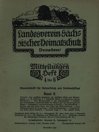 Cover of Landesverein Sächsischer Heimatschutz — Mitteilungen Band X, Heft 4-6