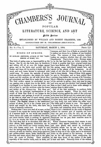 Cover of Chambers's Journal of Popular Literature, Science, and Art, Fifth Series, No. 9, Vol. I, March 1, 1884