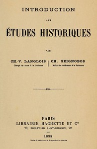 Cover of Introduction aux études historiques