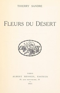 Cover of Fleurs du désert