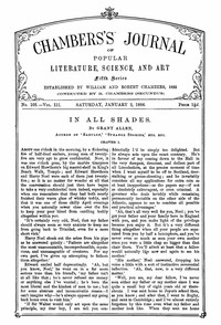 Cover of Chambers's Journal of Popular Literature, Science, and Art, Fifth Series, No. 105, Vol. III, January 2, 1886