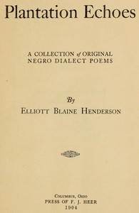 Cover of Plantation echoes