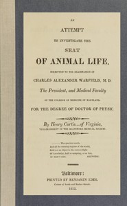 Cover of An Attempt to Investigate the Seat of Animal Life