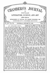 Cover of Chambers's Journal of Popular Literature, Science, and Art, Fifth Series, No. 108, Vol. III, January 23, 1886