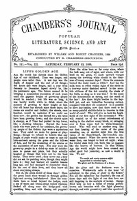 Cover of Chambers's Journal of Popular Literature, Science, and Art, Fifth Series, No. 111, Vol. III, February 13, 1886