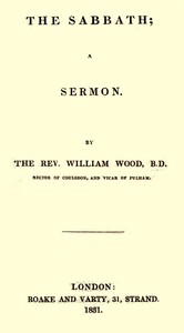 Cover of The Sabbath: A Sermon
