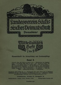 Cover of Landesverein Sächsischer Heimatschutz — Mitteilungen Band X, Heft 7-9