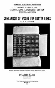 Cover of Comparison of Woods for Butter Boxes