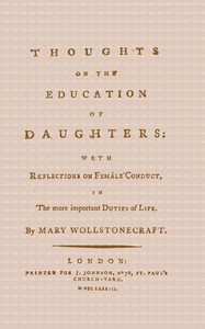 Cover of Thoughts on the Education of Daughters
