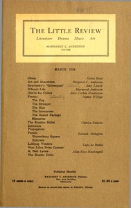 Cover of The Little Review, March 1916 (Vol. 3, No. 1)