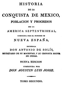 Cover of Historia de la Conquista de Mexico, Volume 2 (of 3)