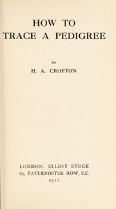Cover of How to Trace a Pedigree