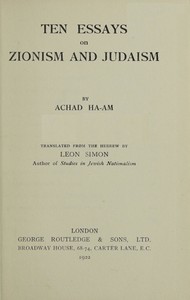 Cover of Ten Essays on Zionism and Judaism