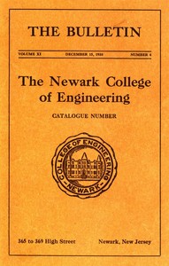 Cover of Newark College of Engineering Bulletin, v. 11, No. 4, December 15, 1938