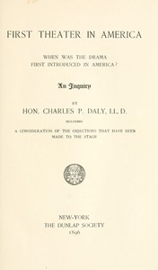 Cover of First Theater in America