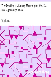 Cover of The Southern Literary Messenger, Vol. II., No. 2, January, 1836