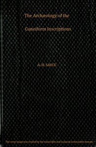 Cover of The archæology of the cuneiform inscriptions