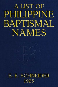 Cover of A List of Philippine Baptismal Names