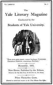 Cover of The Yale Literary Magazine (Vol. LXXXVIII, No. 2, November 1922)
