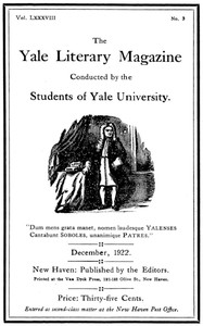 Cover of The Yale Literary Magazine (Vol. LXXXVIII, No. 3, December 1922)