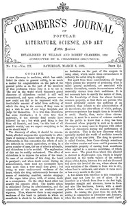 Cover of Chambers's Journal of Popular Literature, Science, and Art, Fifth Series, No. 114, Vol. III, March 6, 1886