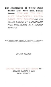 She and he; Lavinia; Memoir