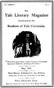 Cover of The Yale Literary Magazine (Vol. LXXXVIII, No. 8, May 1923)