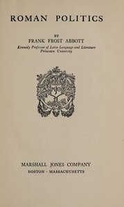 Cover of Roman politics