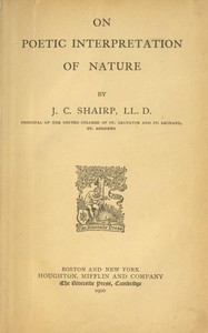 Cover of On poetic interpretation of nature