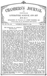 Cover of Chambers's Journal of Popular Literature, Science, and Art, Fifth Series, No. 115, Vol. III, March 13, 1886