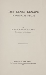 Cover of The Lenni Lenape, or Delaware Indians