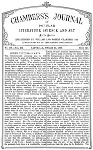 Cover of Chambers's journal of popular literature, science, and art, fifth series, No. 116, Vol. III, March 20, 1886