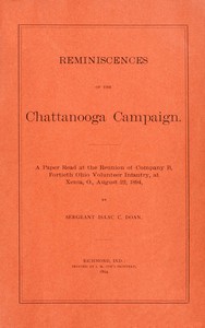 Cover of Reminiscences of the Chattanooga campaign